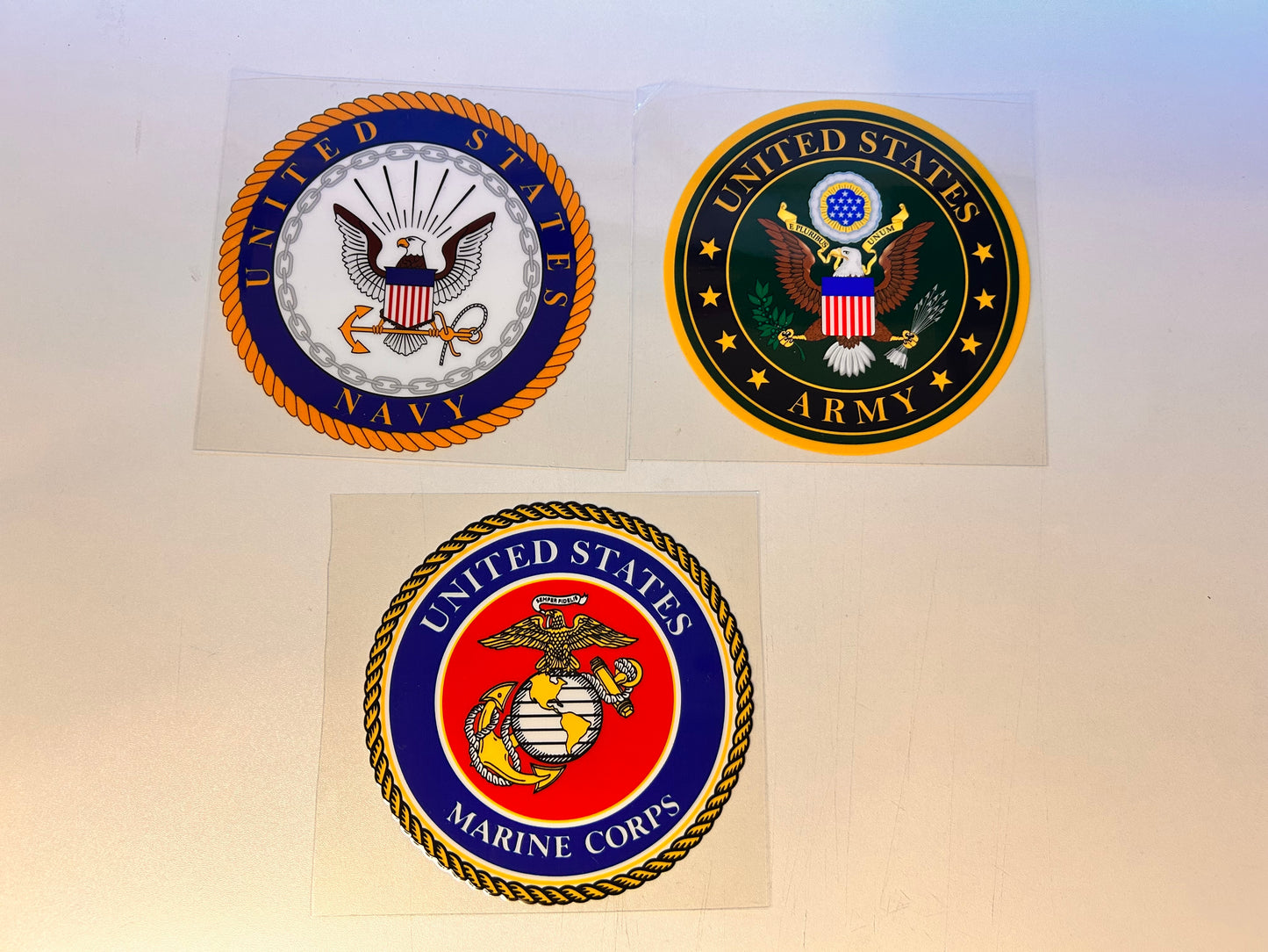 Decals “Army, Navy, Marine Corps”